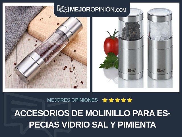 Accesorios de molinillo para especias Vidrio Sal y pimienta