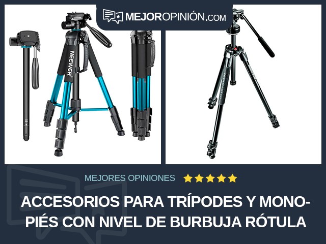 Accesorios para trípodes y monopiés Con nivel de burbuja Rótula panorámica