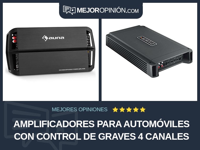 Amplificadores para automóviles Con control de graves 4 canales