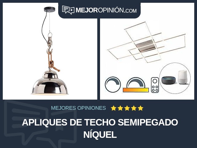 Apliques de techo Semipegado Níquel