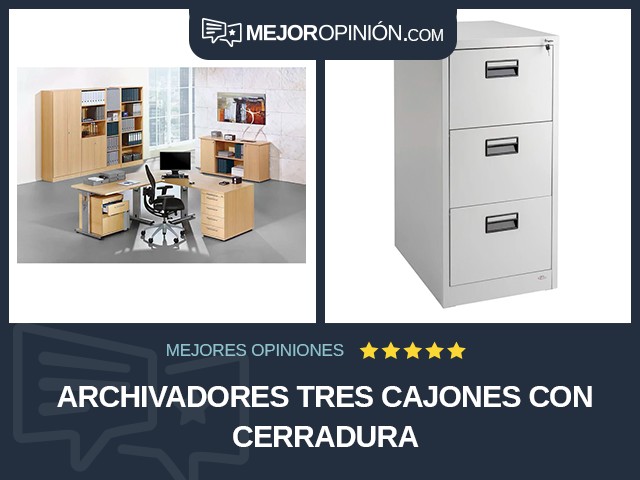 Archivadores Tres cajones Con cerradura