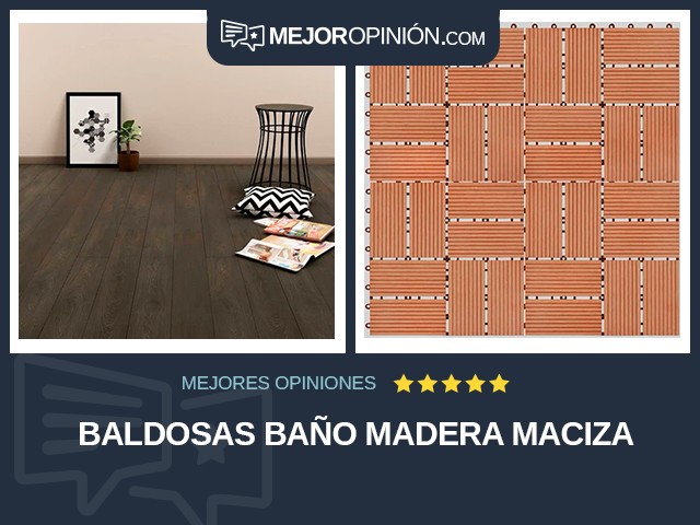 Baldosas Baño Madera maciza