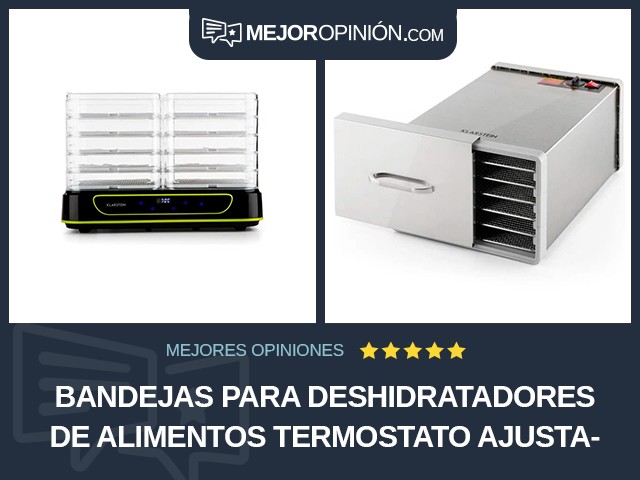 Bandejas para deshidratadores de alimentos Termostato ajustable Klarstein