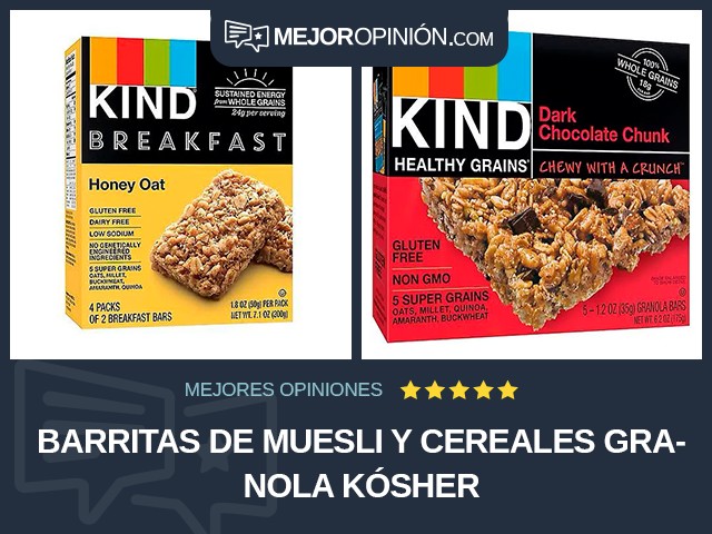 Barritas de muesli y cereales Granola Kósher