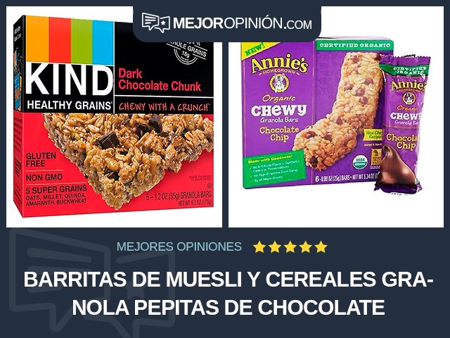 Barritas de muesli y cereales Granola Pepitas de chocolate