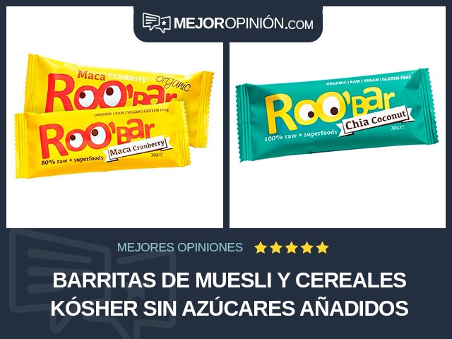 Barritas de muesli y cereales Kósher Sin azúcares añadidos