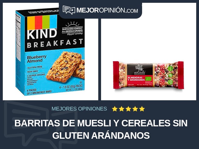 Barritas de muesli y cereales Sin gluten Arándanos