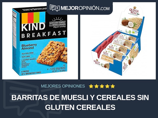 Barritas de muesli y cereales Sin gluten Cereales