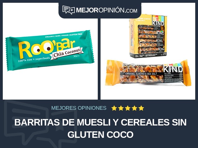 Barritas de muesli y cereales Sin gluten Coco