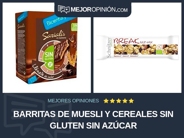 Barritas de muesli y cereales Sin gluten Sin azúcar