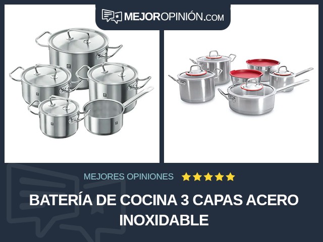 Batería de cocina 3 capas Acero inoxidable