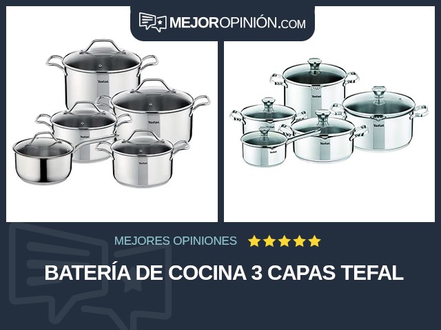 Batería de cocina 3 capas Tefal