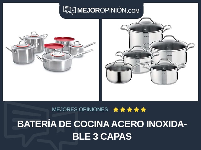 Batería de cocina Acero inoxidable 3 capas