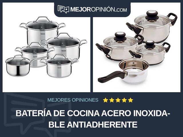 Batería de cocina Acero inoxidable Antiadherente