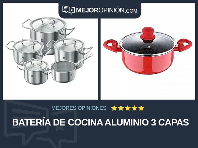 Batería de cocina Aluminio 3 capas