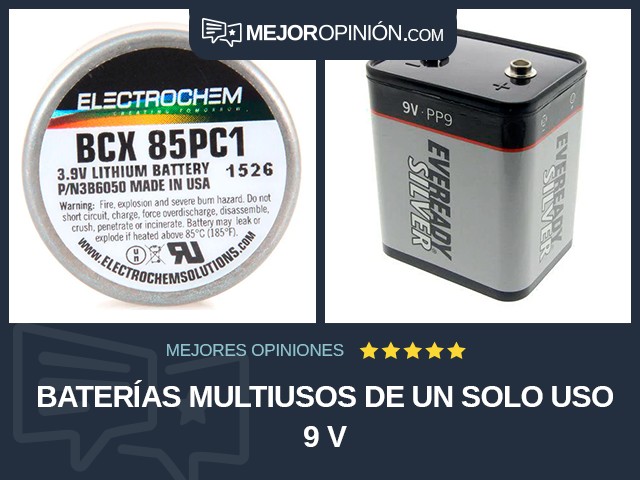 Baterías multiusos De un solo uso 9 V