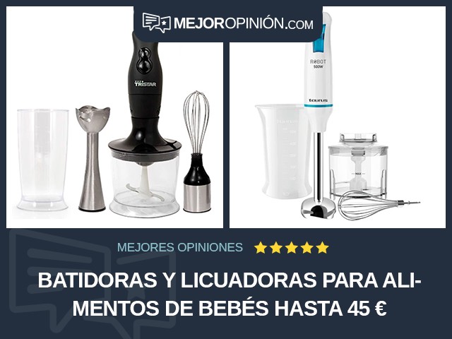 Batidoras y licuadoras Para alimentos de bebés Hasta 45 €