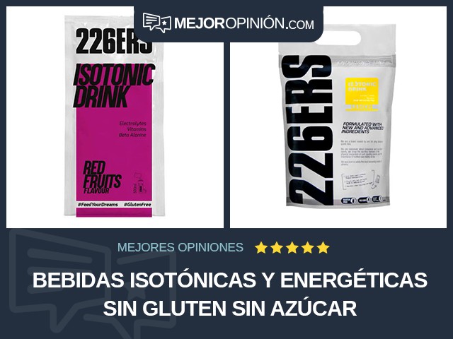 Bebidas isotónicas y energéticas Sin gluten Sin azúcar