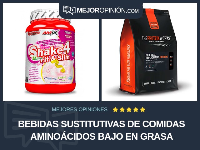 Bebidas sustitutivas de comidas Aminoácidos Bajo en grasa