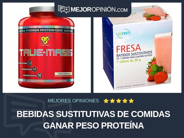 Bebidas sustitutivas de comidas Ganar peso Proteína