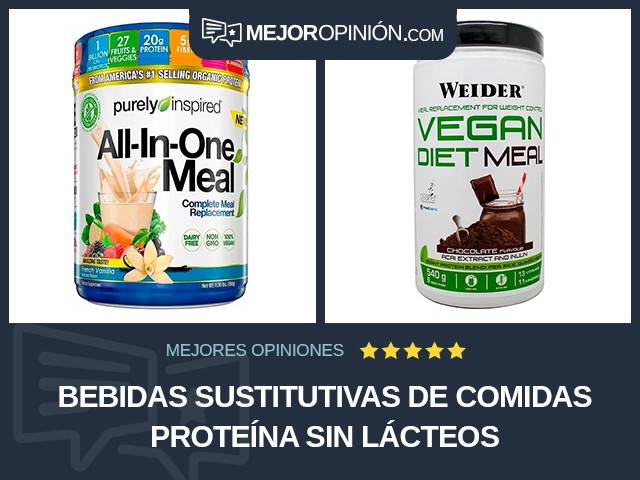 Bebidas sustitutivas de comidas Proteína Sin lácteos