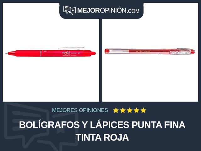 Bolígrafos y lápices Punta fina Tinta roja