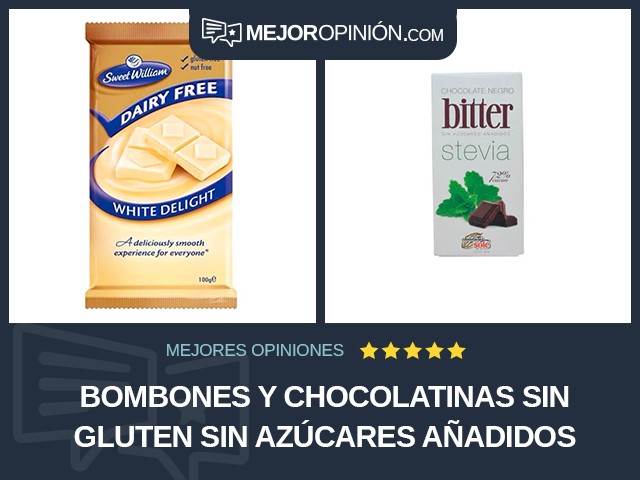 Bombones y chocolatinas Sin gluten Sin azúcares añadidos