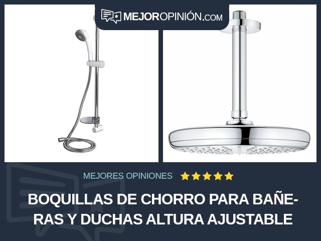 Boquillas de chorro para bañeras y duchas Altura ajustable Cromo