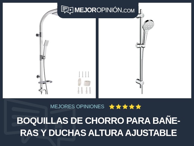 Boquillas de chorro para bañeras y duchas Altura ajustable Lluvia