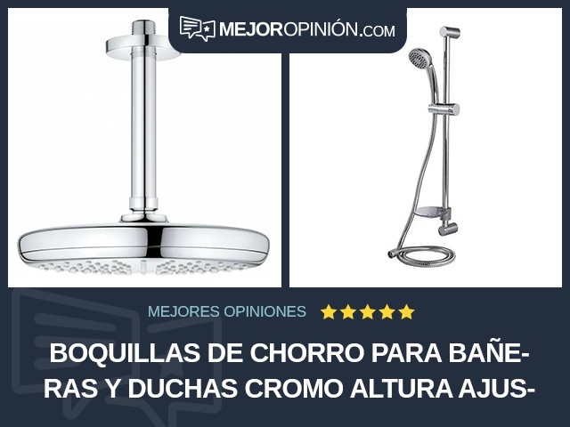 Boquillas de chorro para bañeras y duchas Cromo Altura ajustable