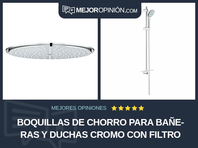 Boquillas de chorro para bañeras y duchas Cromo Con filtro