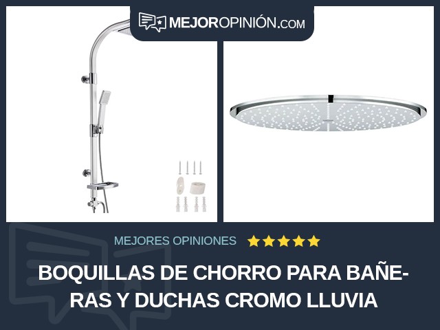 Boquillas de chorro para bañeras y duchas Cromo Lluvia