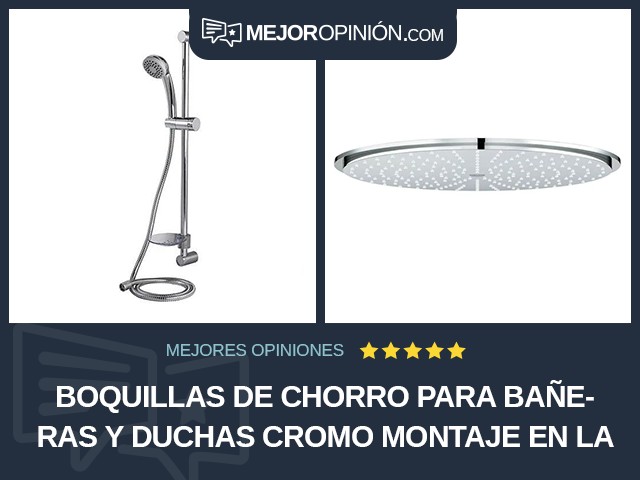 Boquillas de chorro para bañeras y duchas Cromo Montaje en la pared