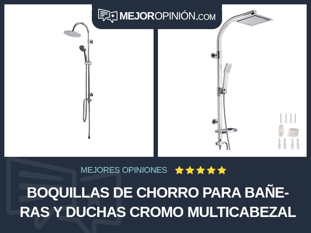 Boquillas de chorro para bañeras y duchas Cromo Multicabezal