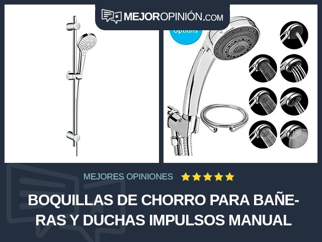 Boquillas de chorro para bañeras y duchas Impulsos Manual