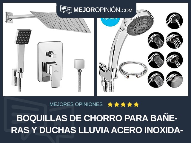 Boquillas de chorro para bañeras y duchas Lluvia Acero inoxidable