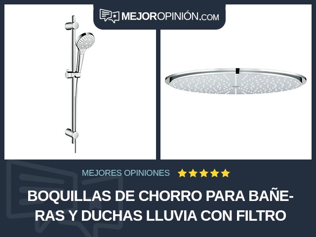 Boquillas de chorro para bañeras y duchas Lluvia Con filtro