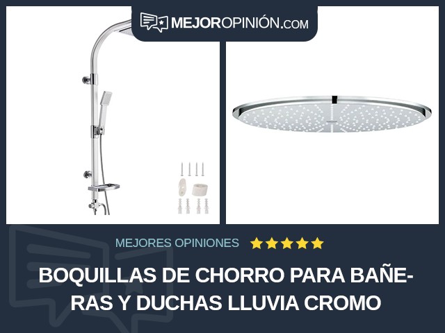 Boquillas de chorro para bañeras y duchas Lluvia Cromo