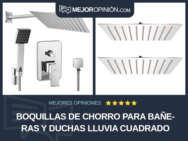 Boquillas de chorro para bañeras y duchas Lluvia Cuadrado