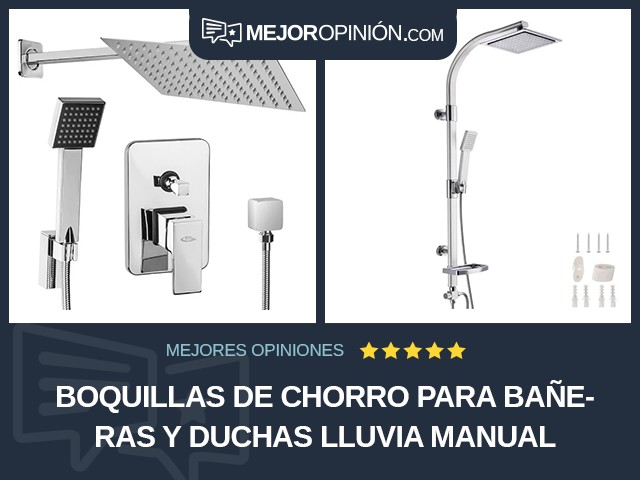 Boquillas de chorro para bañeras y duchas Lluvia Manual