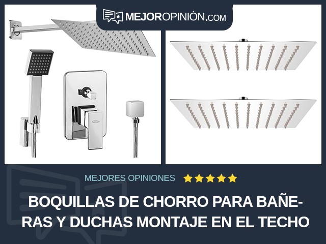 Boquillas de chorro para bañeras y duchas Montaje en el techo Acero inoxidable