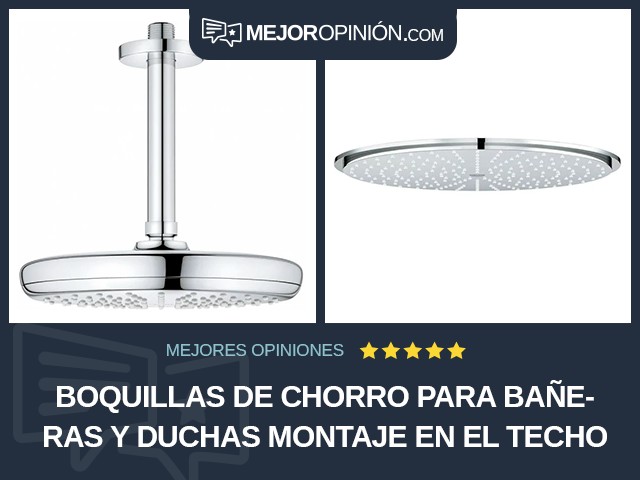 Boquillas de chorro para bañeras y duchas Montaje en el techo Altura ajustable