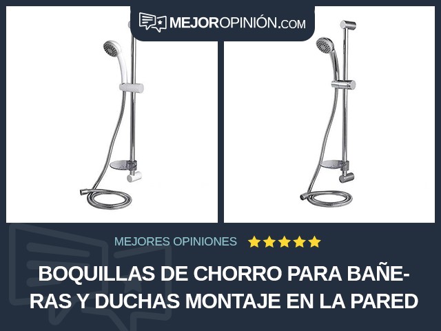 Boquillas de chorro para bañeras y duchas Montaje en la pared