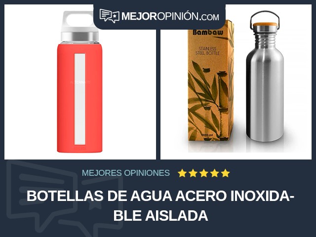 Botellas de agua Acero inoxidable Aislada