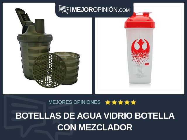 Botellas de agua Vidrio Botella con mezclador