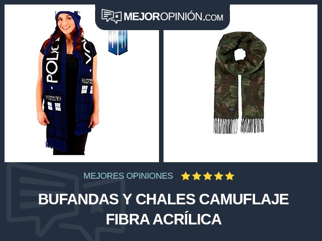 Bufandas y chales Camuflaje Fibra acrílica