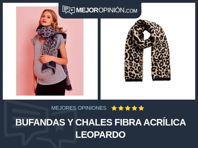 Bufandas y chales Fibra acrílica Leopardo