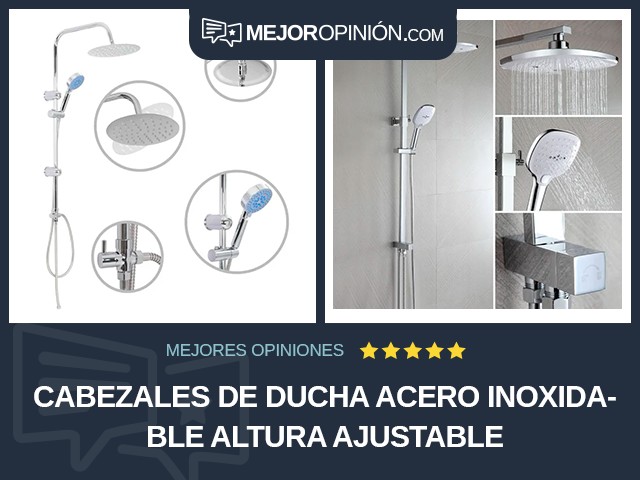 Cabezales de ducha Acero inoxidable Altura ajustable