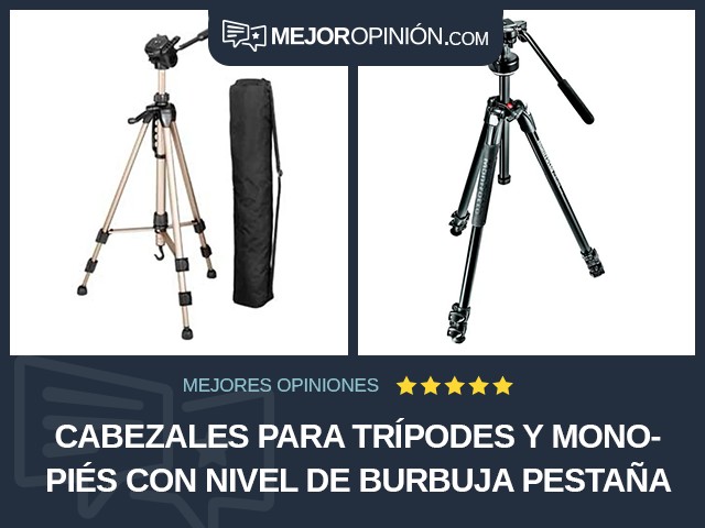 Cabezales para trípodes y monopiés Con nivel de burbuja Pestaña