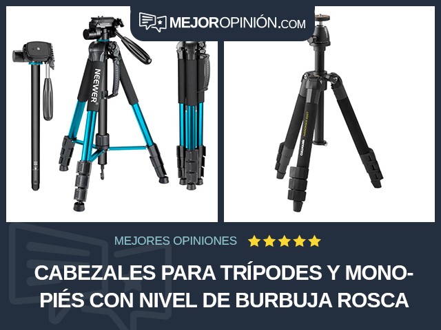 Cabezales para trípodes y monopiés Con nivel de burbuja Rosca